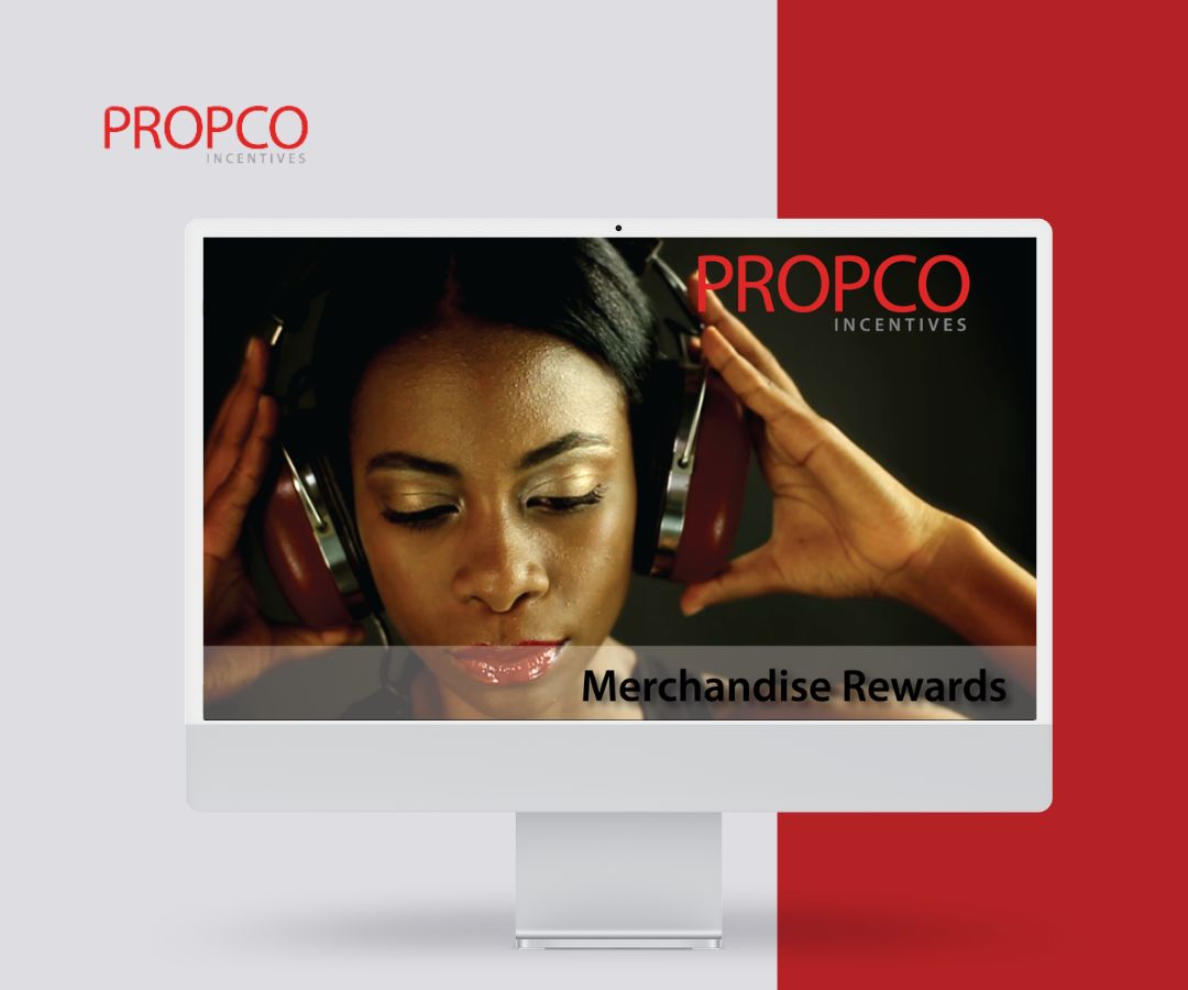 portfolio (14) This portfolio depicts a refined desktop mockup presenting a merchandise rewards experience, centered around a striking, high-impact visual. The layout emphasizes bold identity, clean structure, and an engaging digital interface.