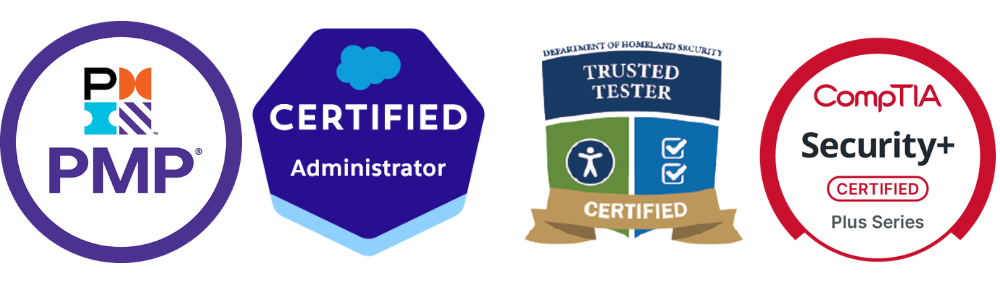 LSI Media Idris Grant Certifications: PMP, DHS Trusted Tester, CompTIA, Salesforce Certified Administrator